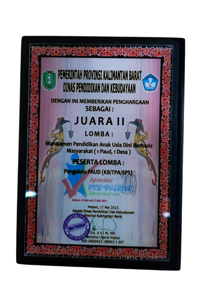 PERINGKAT 2 MANAJEMEN PENDIDIKAN ANAK USIA DINI BERBASIS MASYARAKAT (1 PAUD, 1 DESA)
