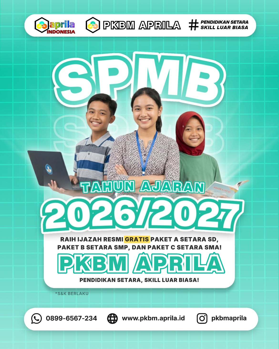 Solusi Putus Sekolah, PKBM Aprila Buka Pendaftaran Paket A, B, dan C Tahun Ajaran 2026/2027